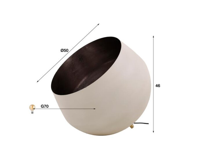 Tafellamp Ø50 basket XL - Natural grey