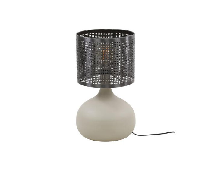 Tafellamp 1L rechte kap natural - Natural grey