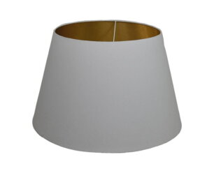 Ronde conische lampenkap - ø35-ø52x32 - Wit/goud - Katoen
