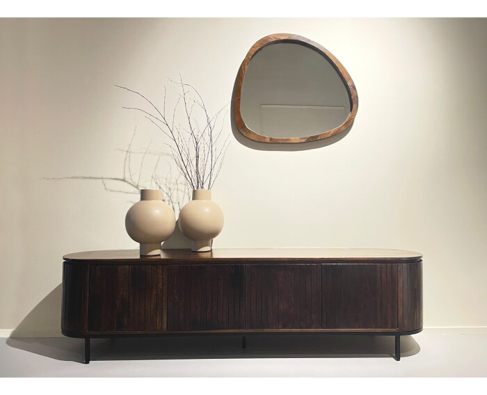 Tv-meubel Noor 170cm Mangohout Walnut | Livingfurn