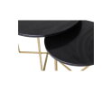 Ronde Salontafel - ø61x45/ø46x39 - zwart marmer - goud - set van 2