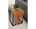 Small Flower Table - 35x35x50 - Naturel/zwart - Teakhout/ijzer