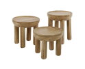 Salontafel set/3 massief rond - Massief acacia naturel