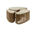 Salontafel Nuovo set van 3 organisch travertin keramiek - Beige
