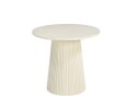 Salontafel Patrice rond set van 2 mangohout 80 cm & 60 cm - crême wit