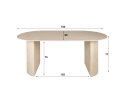 Eettafel Arch travertin keramiek ovaal 180x90 cm  - Beige - Japandi