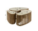 Salontafel Nuovo set van 3 organisch travertin keramiek - Beige