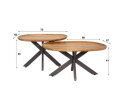 Salontafel set/2 spider - Massief acacia naturel