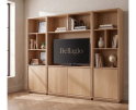 Bellagio Cinewall - Tv-boekenkast - Eikenfineer - Naturel eiken - 300x42x215 cm