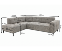 Hoekbank Viano Links stof Bella 15 Donkergrijs gem&ecirc;leerd - 255x200x84 cm - modern