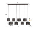 Hanglamp 8L block mesh - Artic zwart