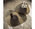 Salontafel set/2 driehoekig Tinto - Bronze glass