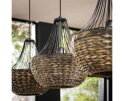 Hanglamp 3x kegel waterhyacint - Zwart nikkel