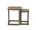 Bijzettafel set Nordin 34x34cm - bruin | Eleonora