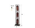 Vloerlamp 3L tower smoke glas -  geperforeerd staal - Artic zwart