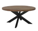 Ronde Eettafel massief mangohout met matrix poten | 120 cm