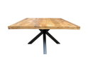 Eettafel vierkant Mangohout met matrix onderstel | 100x100 cm