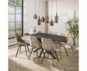 Eetkamertafel 180cm deens ovaal metallic - Grijs