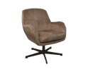 Fauteuil Cleveland - 75x73x88 - Lever/zwart - Adore/metaal