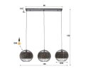 Hanglamp 3x bol waterhyacint - Zwart nikkel