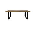 Rechthoekige eettafel Melbourne - 240x100x77 - Naturel/zwart - Mangohout/metaal