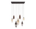 Hanglamp Cocoon mix glass 7 lampen - Zwart