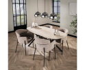 Eettafel travertin keramiek deens ovaal 180x90 cm - Beige