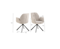 HSM Collection-Eetkamerstoel Nora + Armleuning-91x61x59-Zand/Zwart-Stof/Metaal