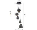 Hanglamp 5L getrapt punch mix - Zwart bruin