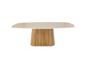 Eettafel Travertin keramiek 3d Deens ovaal 215x105 cm - Japandi - kolompoot