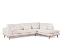 Hoekbank Avelon Rechts By-Olaf – Stof Loris Champagne – Houten Poten – 3-zits met hoek links – 292 x 202 cm