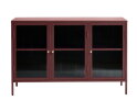 Dressoir Bronco metaal glas 132 cm - Rood