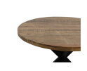 Ronde eettafel Melbourne - ø100x76 - Naturel/zwart - Mangohout/metaal