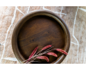 Salontafel Marlot rond mangohout 60x60x41 cm - walnoot bruin - Japandi