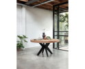 Masterpiece eettafel Einstein rond 130x130x77 cm - teakhout visgraat