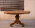 Ronde Teak Eettafel Dingklik met Bolpoot - 160 cm