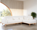 3 seater corner right, fabric Abriamo 4, A920 naturel