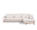 Hoekbank Avelon Rechts By-Olaf – Stof Loris Champagne – Houten Poten – 3-zits met hoek links – 292 x 202 cm