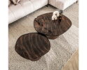 Salontafel Eclips set van 2 Glas - Koper antiek finish