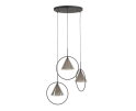 Hanglamp 3L ring getrapt tapse kap (G9) - Smoke grey glas