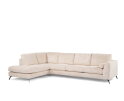 3 seater corner left, fabric Lincoln 03, RIB460 beige, black leg