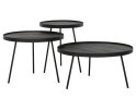 Coffee table Saturnus small BLACK,45x&Oslash;40 cm, recycled teakwood