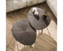 Salontafel set/2 Brown Ray Metal leaf - Donkerbruin brons