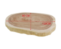 Ovaal tafelblad - 120x80x8 - Naturel - Munggur