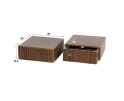 Nachtkastje 1L set/2 hangend Carve - Massief acacia drift brown