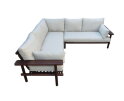 LARUNA LOUNGE CORNER SET  -  WOOD ACACIA VINTAGE DARK TEAK LOOK