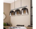 Hanglamp 3L grey shaded - Oud zilver