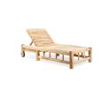 Barney Teak Sunlounger met Wielen