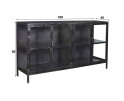 Dressoir Rift metal 4 deuren - Gun metal