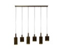 Hanglamp Sepiora 6-lichts Sienna Bruin &ndash; Luxe Hotel Chique Verlichting - 118x14x150 cm